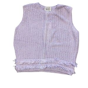 Autumn Cashmere Kids Sleeveless Fringe Tank Sweater 14 NWT